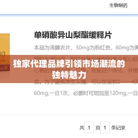 独家代理品牌引领市场潮流的独特魅力