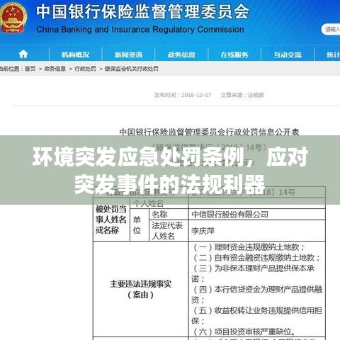环境突发应急处罚条例，应对突发事件的法规利器