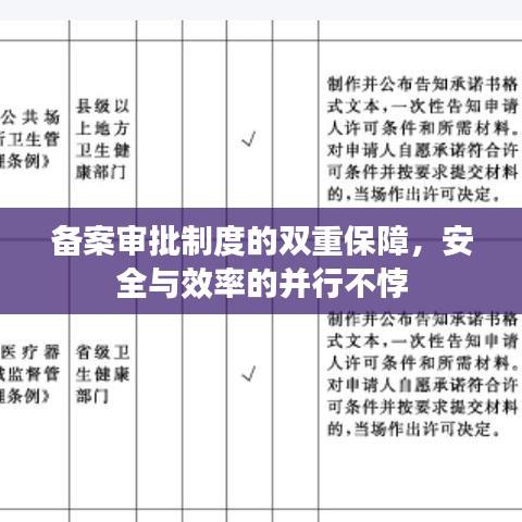 备案审批制度的双重保障，安全与效率的并行不悖