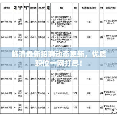 临清最新招聘动态更新，优质职位一网打尽！